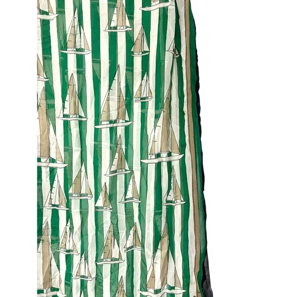 Brooks Brothers Women’s Silk Chiffon Scarf Crinkle Nautical Sailboats 70” X 25” - Picture 5 of 6